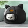 Домик для кошек Purlov плюшевый с ушками Black (5904665713266)
