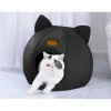 Домик для кошек Purlov плюшевый с ушками Black (5904665713266)