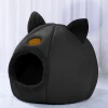 Домик для кошек Purlov плюшевый с ушками Black (5904665713266)