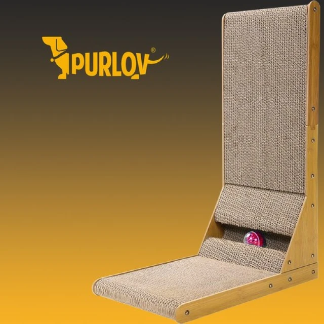 Кігтеточка для котів Purlov кутова з м'ячиком (5904665713280)