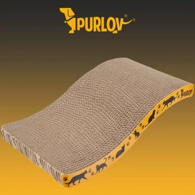 Когтеточка для кошек Purlov горизонтальная волнистая (5904665713297)