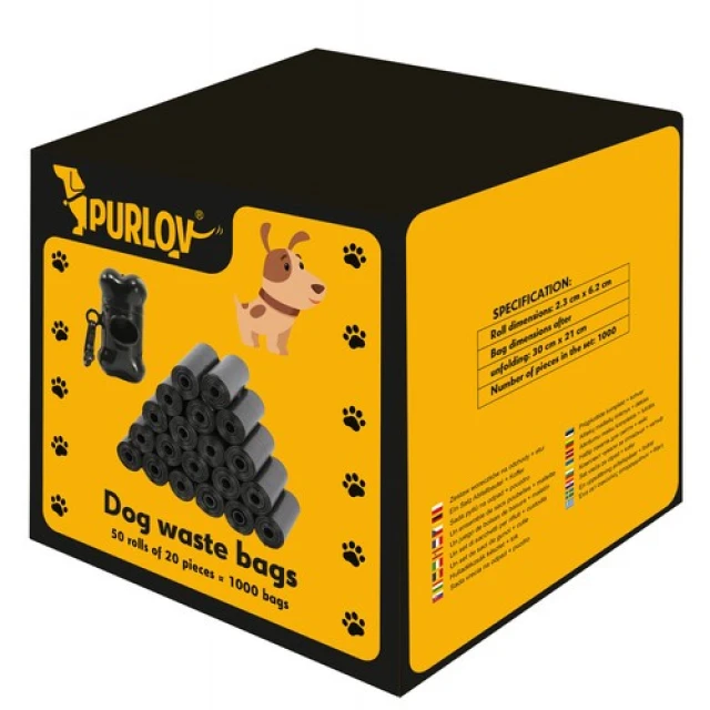 Пакеты для уборки Purlov 1000 шт + чехол (5904665713341)