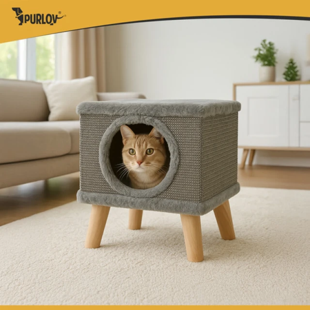 Будиночок з лежаком для котів Purlov (5904665713754)