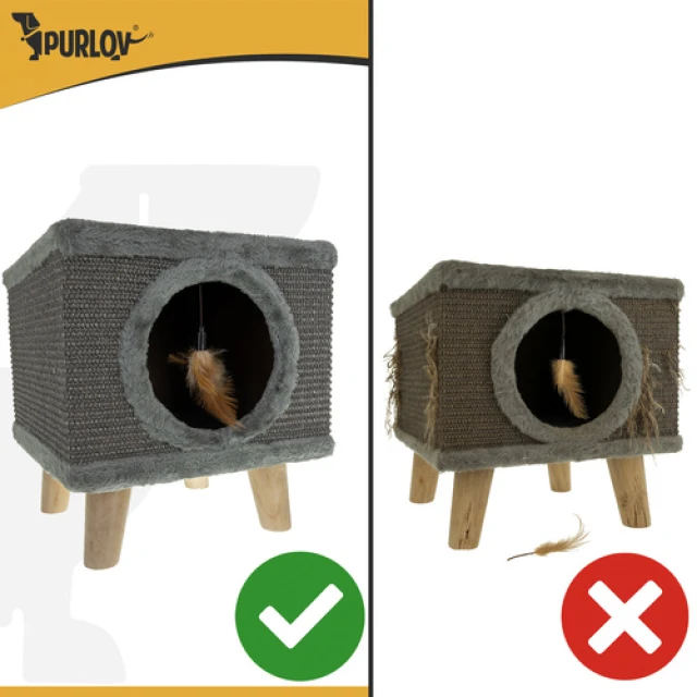 Будиночок з лежаком для котів Purlov (5904665713754)