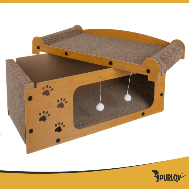 Кігтеточка Purlov 27016 двоповерховий будиночок 29x55x29 см (5904665713938)