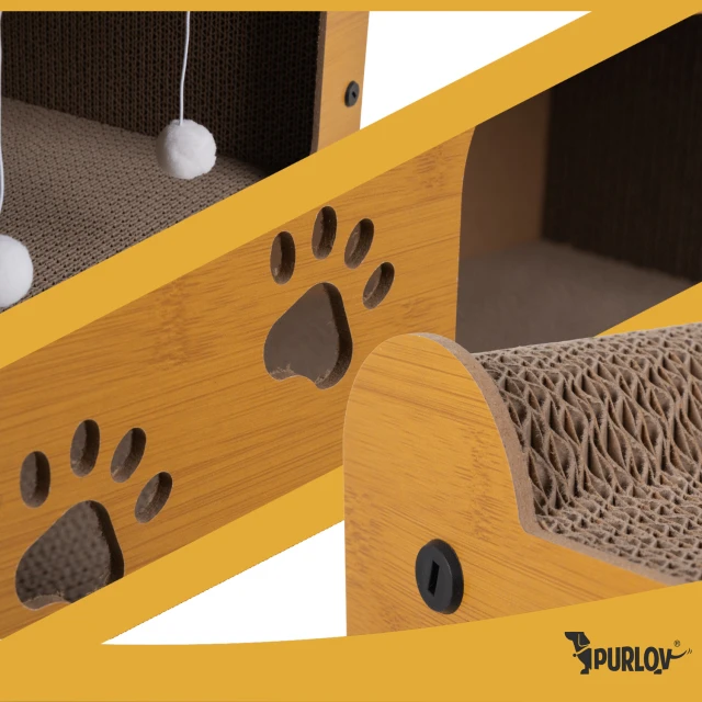 Кігтеточка Purlov 27016 двоповерховий будиночок 29x55x29 см (5904665713938)
