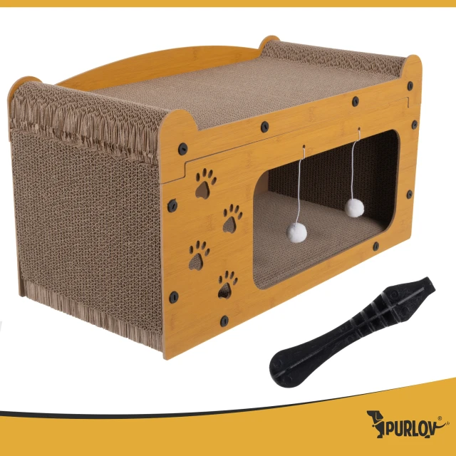 Кігтеточка Purlov 27016 двоповерховий будиночок 29x55x29 см (5904665713938)