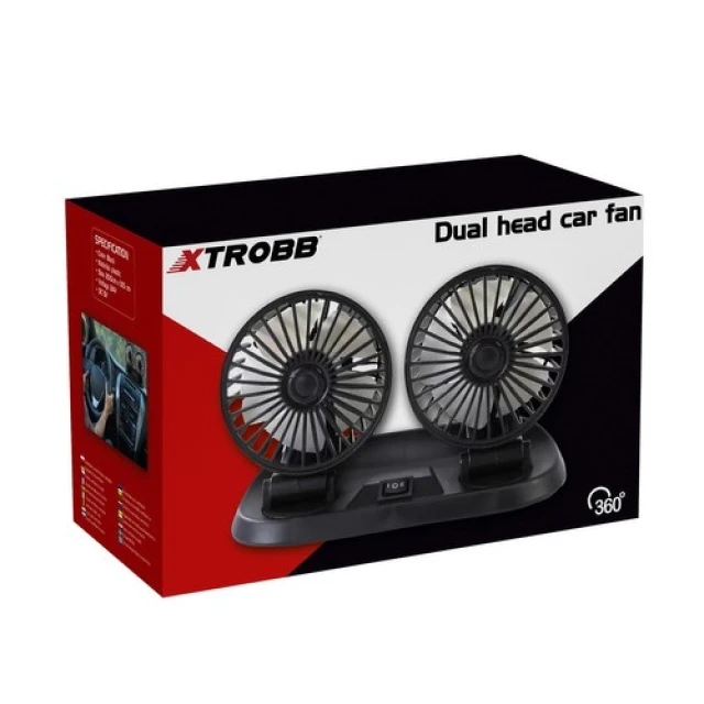 Вентилятор для автомобіля подвійний Xtrobb 12V (5904665714331)