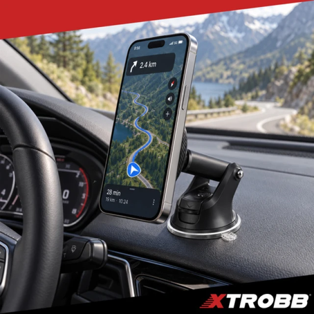 Автомобільний тримач для телефону магнітний Xtrobb MagSafe з присоскою (5904665714751)