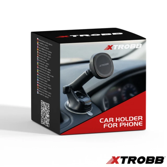 Автомобільний тримач для телефону магнітний Xtrobb MagSafe з присоскою (5904665714751)