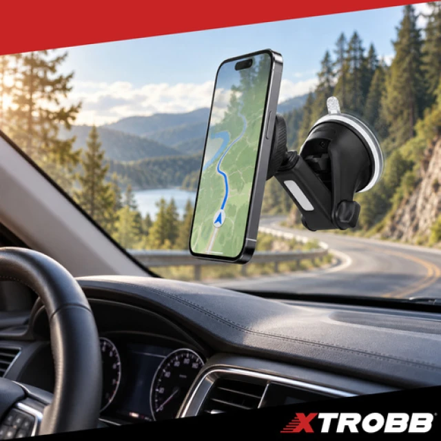 Автомобільний тримач для телефону магнітний Xtrobb MagSafe з присоскою (5904665714751)