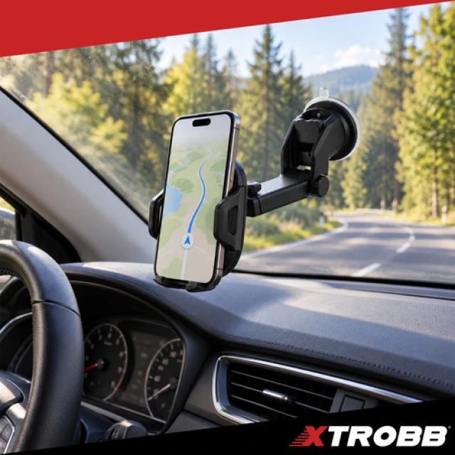 Автомобільний тримач для телефону Xtrobb телескопічний з присоскою (5904665714782)