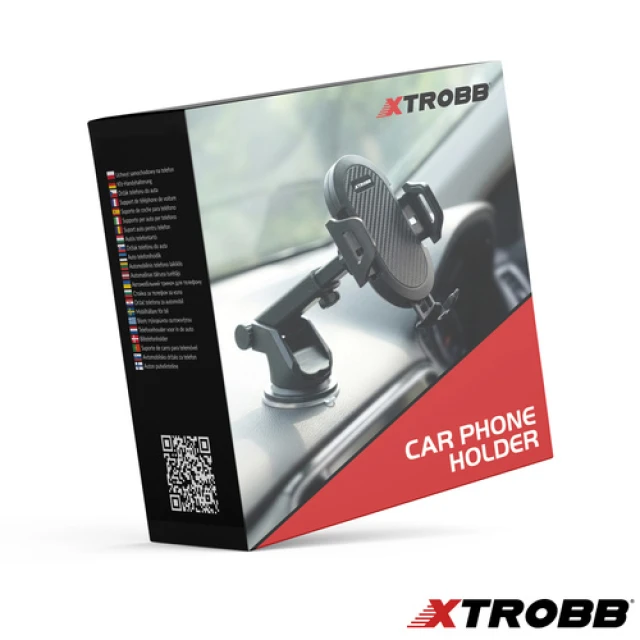 Автомобільний тримач для телефону Xtrobb телескопічний з присоскою (5904665714782)