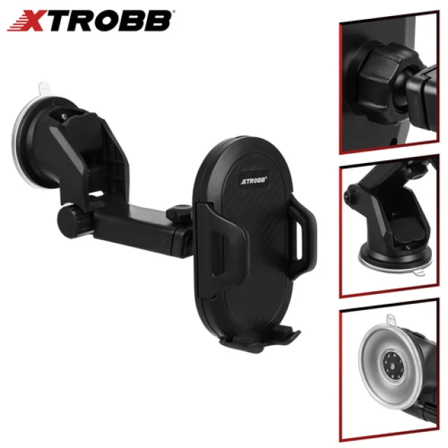 Автомобільний тримач для телефону Xtrobb телескопічний з присоскою (5904665714782)