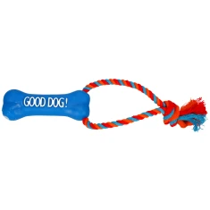Іграшка для собак Dingo кістка гумова зі шнуром 13 см Blue (5904760169722)