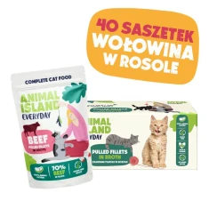 Вологий корм для котів ANIMAL ISLAND з яловичиною в бульйоні 40 шт x 85 г (5904905083098)