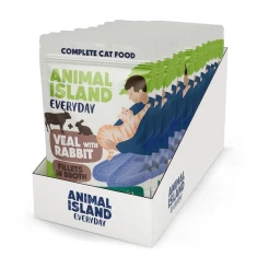 Вологий корм для котів ANIMAL ISLAND з телятиною та кроликом 12 шт x 85 г (5904905084767)