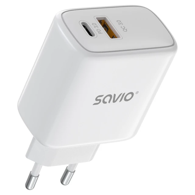 Мережевий зарядний пристрій Savio LA-12 20W Quick Charge Power Delivery 3.0 (5905106070221)