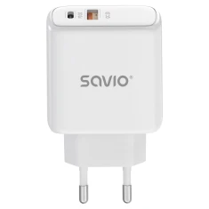 Мережевий зарядний пристрій Savio LA-12 20W Quick Charge Power Delivery 3.0 (5905106070221)