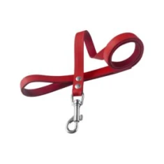 Повідець для собак Chaba шкіряний 18 мм Red (5905133601283)