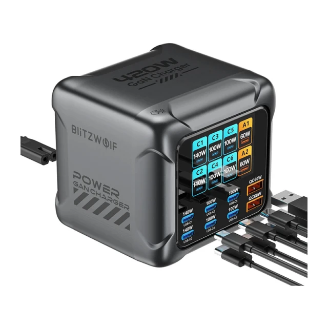 Зарядная станция BlitzWolf BW-S33 420W 8 портов (5905156104518)