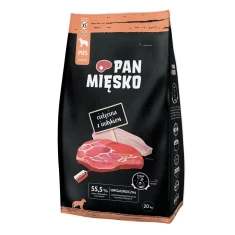 Сухой корм для взрослых собак мелких пород PAN MIĘSKO с телятиной и индейкой 20 кг (5905342291961)
