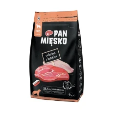 Сухий корм для собак PAN MIĘSKO з телятиною і індичкою XL 9 кг (5905342291985)