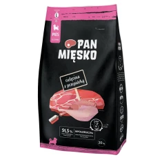 Сухий корм для цуценят PAN MIĘSKO з телятиною і перепілкою L 20 кг (5905342292494)