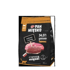 Сухой корм для котов PAN MIĘSKO с телятиной и уткой гранулы M 400 г (5905342292586)