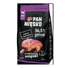 Сухой корм для котов PAN MIĘSKO с телятиной и креветками гранулы S 10 кг (5905342292692)