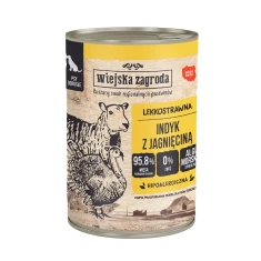Вологий корм для собак Wiejska Zagroda з індичкою і ягням 400 г (5905342295846)