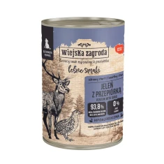 Влажный корм для щенков Wiejska Zagroda Лесные вкусы с олениной и перепелкой 400 г (5905342297079)