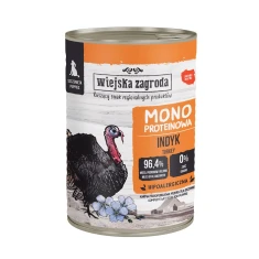 Вологий корм для цуценят Wiejska Zagroda Monobiałkowa з індичкою 400 г (5905342297451)