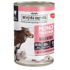 Вологий корм для котів Wiejska Zagroda Monobiałkowa з яловичиною 400 г (5905342297871)