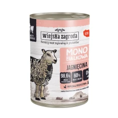 Вологий корм для котів Wiejska Zagroda Monobiałkowa з ягням 400 г (5905342297918)