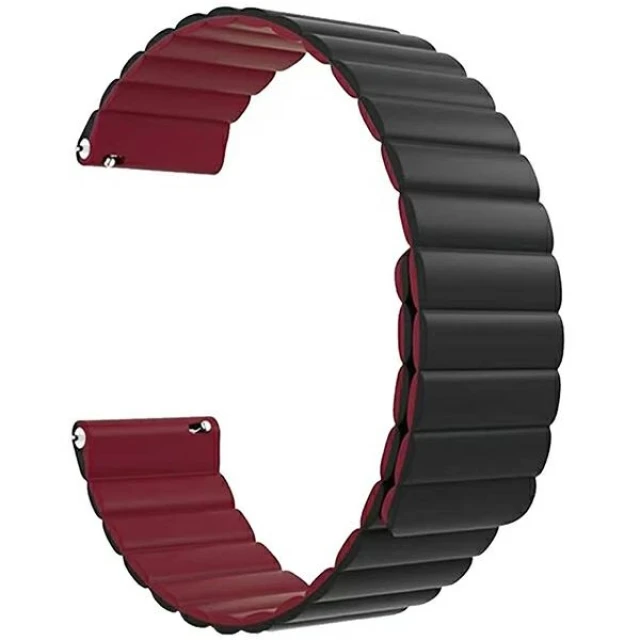 Універсальний ремінець Beline Magnetic для Android 22 mm Black Red (5905359814399)