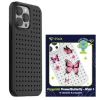Чохол Pinit Dynamic + Flower/Butterfly Pin для iPhone 14 Pro Black with MagSafe (5905359817345)