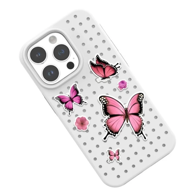 Чохол Pinit Dynamic + Flower/Butterfly Pin для iPhone 14 Pro Max Black with MagSafe (5905359817352)