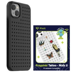 Чохол Pinit Dynamic + Tattoo для iPhone 15 | 14 | 13 Black with MagSafe (5905359817451)