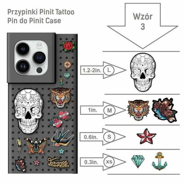 Чехол Pinit Dynamic + Tattoo для iPhone 14 Pro Black with MagSafe (5905359817529)