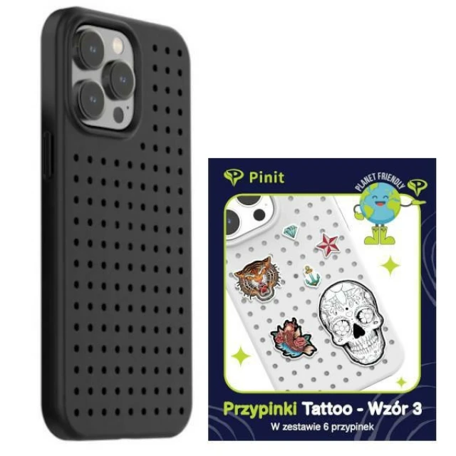 Чехол Pinit Dynamic + Tattoo для iPhone 14 Pro Black with MagSafe (5905359817529)