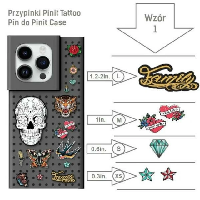 Чохол Pinit Dynamic + Tattoo для iPhone 14 Pro Max Black with MagSafe (5905359817536)