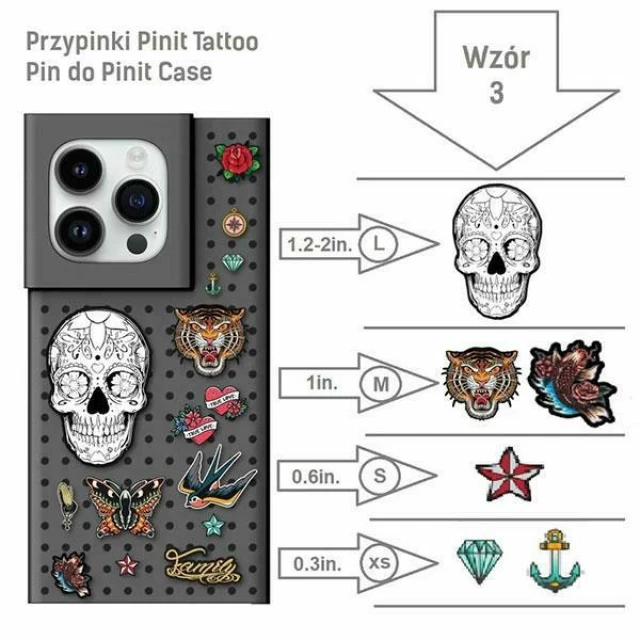 Чохол Pinit Dynamic + Tattoo для iPhone 14 Pro Max Black with MagSafe (5905359817550)