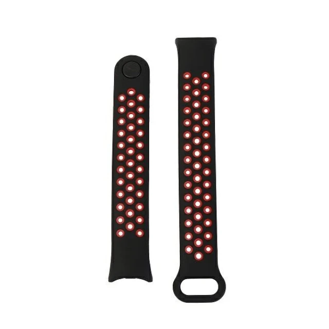 Ремінець Beline Design для Mi Band 8 Black-Red (5905359818595)