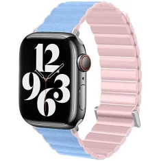 Ремінець Beline Magnetic Pro для Apple Watch Series 11/10 42 mm | Series 9/8/7 41 mm | 6/5/SE 40 mm | 3/2/1 38 mm Рожевий/Блакитний (5905359818724)
