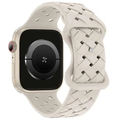 Ремінець Beline Silicone Woven для Apple Watch Series 11/10 42 mm | Series 9/8/7 41 mm | 6/5/SE 40 mm | 3/2/1 38 mm Starlight (5905359818809)