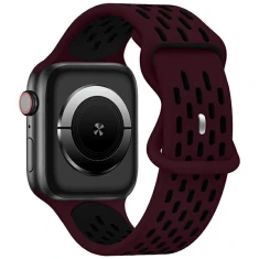 Ремінець Beline New Sport Silicone для Apple Watch Ultra 3/2/1 49 mm | Series 11/10 46 mm | Series 9/8/7/6/5/4/SE 45 mm | 44 mm бордово-чорний (590535