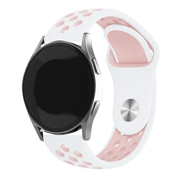 Ремінець Beline Sport Silicone 20mm White/Pink (5905359818960)