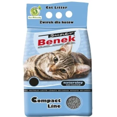 Наповнювач для котів Super Benek Compact Naturalny комкуючий натуральний 5 л (5905397010036)