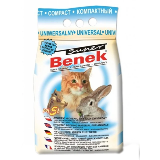 Наповнювач для туалету для котів Super Benek Uniwersalny Compact 5 л (5905397010104)